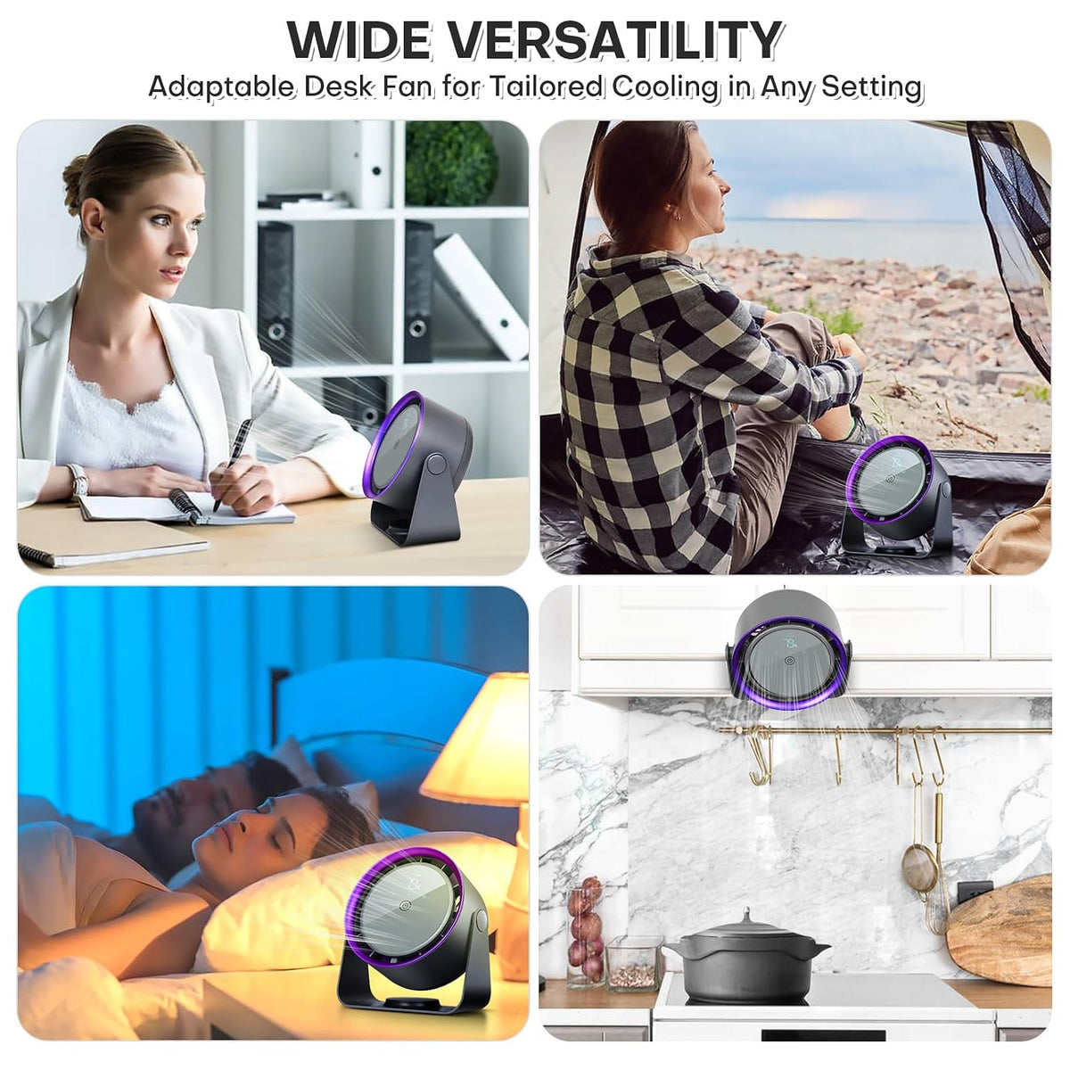 BreezeClip Quiet Rechargeable Desk Fan