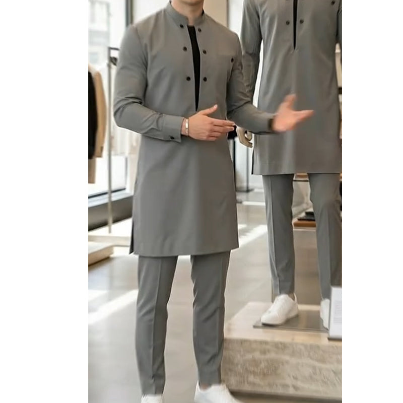 Men’s Premium Mandarin Collar Tunic Set