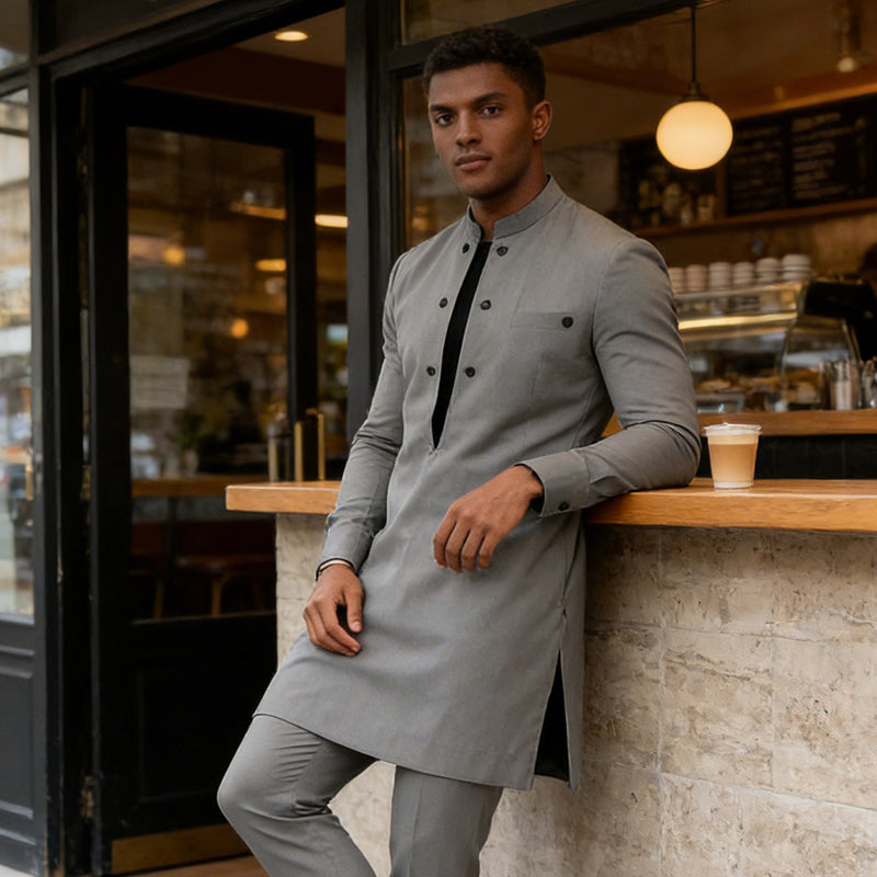 Men’s Premium Mandarin Collar Tunic Set